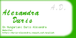 alexandra duris business card